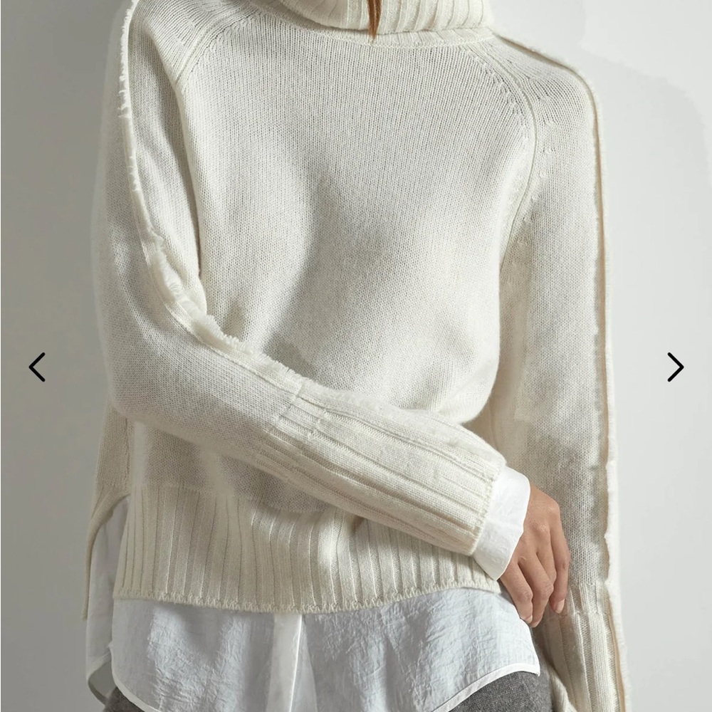 Brochu walker Beige layered Turtleneck Sweater